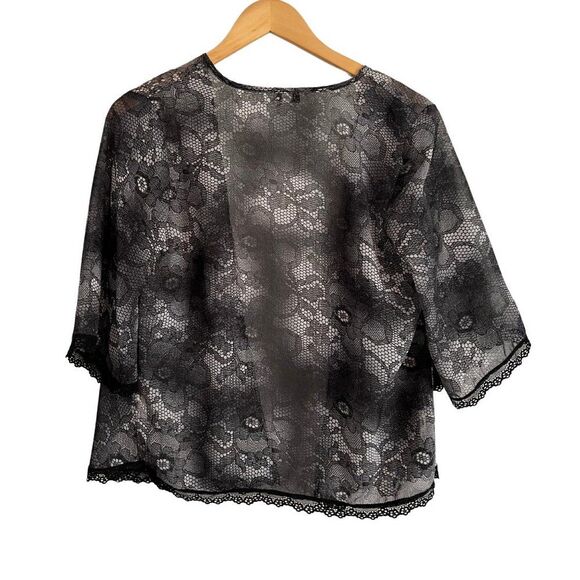 Speechless Women's Med lace print‎ kimono cardigan - Picture 2 of 5